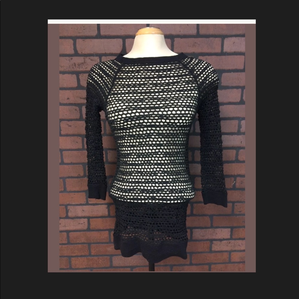 Like New Isabel Marant Fishnet black fitted top 0